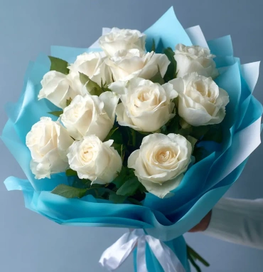 Белые розы «Тишина зимы»