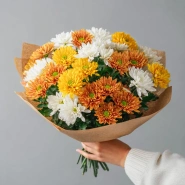 Монобукет из хризантем &laquo;Лесное золото&raquo; 0