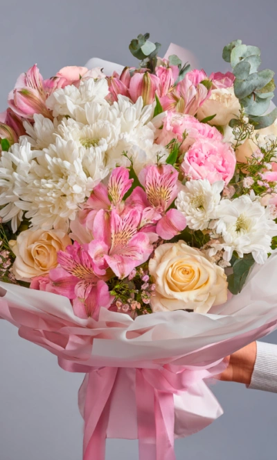 Букет с хризантемами «Светлый выбор»