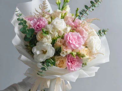 Букет с эустомами «Мягкое прикосновение» возможна замена цветка и цветовая гамма