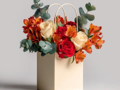 Композиция в сумочке «Городская флористика»