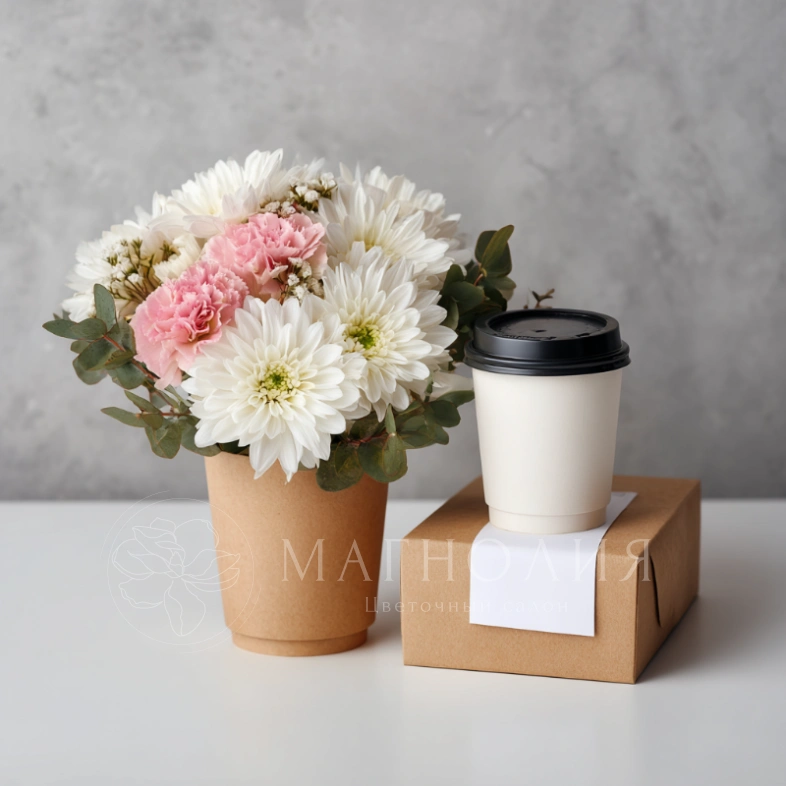 Подарочный набор с кофе &laquo;Цветочный латте&raquo;